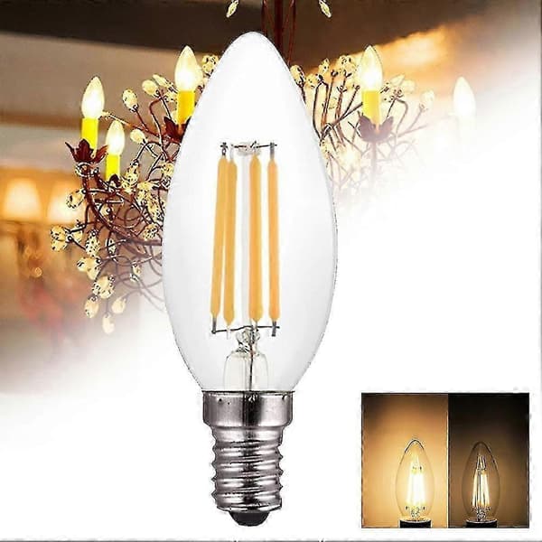 3 x C35 220V E14 Base 4W LED Energibesparende Dæmpbare Filament Lyspærer[D]