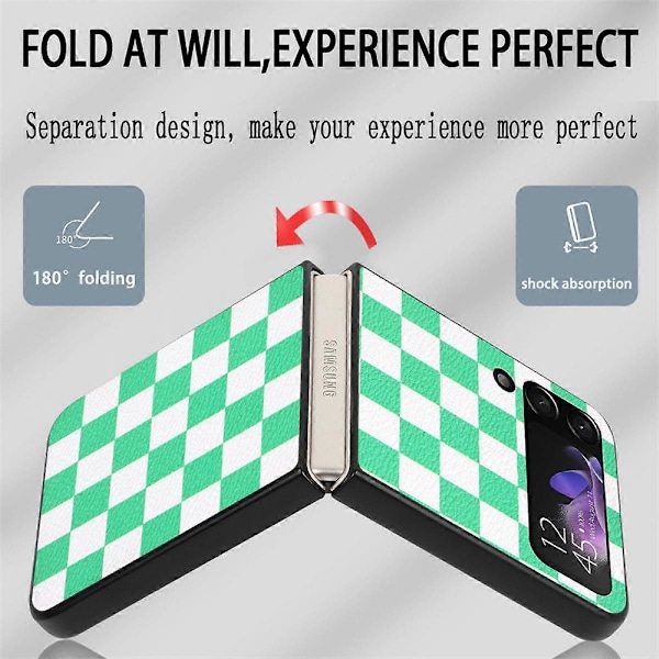 Fodral för Samsung Galaxy Z Flip 4 5G, Söt Lyxig Rutiga Hållbart Minimalistiskt Tunnt Smalt Skydd Stötsäkert