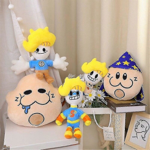 Hamination Bryson og Ham Plushie Leke Supergutt med Gult Hår Drooling Ham Pute Plush Leke Myk Stoppet Dukke Gave -NMAOV B