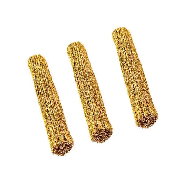 300 st DIY Böjbara Glitterpinnar, Vridbara, Böjbara Stänger, DIY Julpinnar (Gyllene)[D]