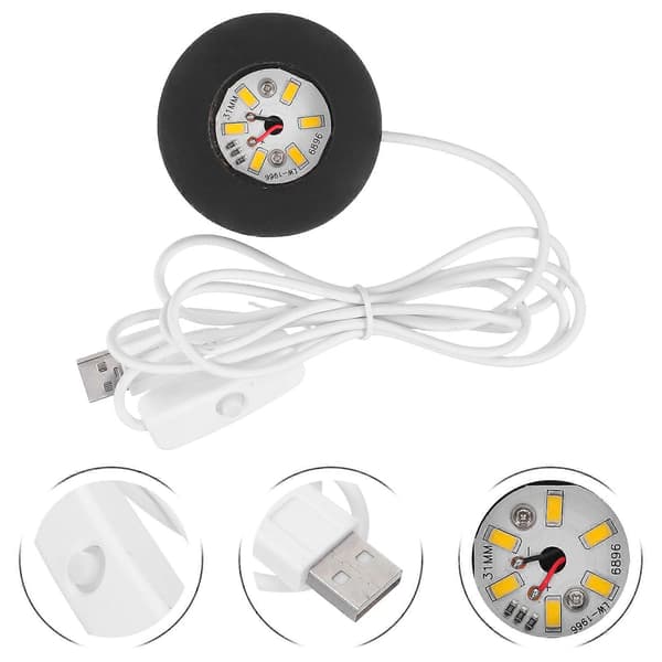 LED Lampefod til Kunst Skrivebordsindretning 3 stk. Rund Natlys Stand [D]