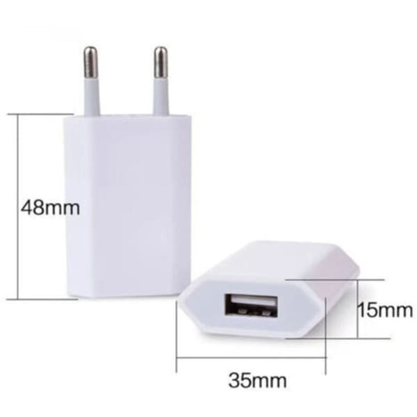 (2-pack) USB-snabbladdare Universal Pluggadapter (5W 5V 1A) Resevänlig Kompatibel med iPhone Apple Samsung Galaxy Pixel Nexus Huawei Xiaomi Blanc 0.3 kg
