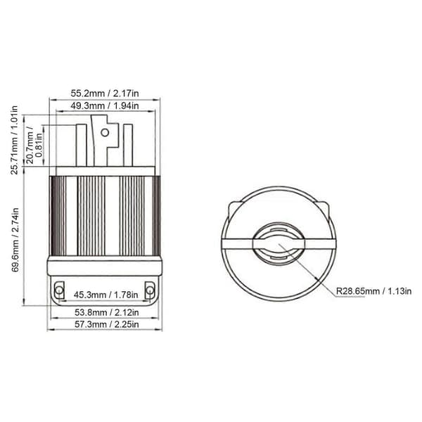 NEMA L19-30P Industriel Strømledning 30A 277/480V[D]