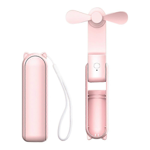 Kädessä pidettävä mini kannettava pieni tuuletin Kokoontaitettava tuuletin Opiskelija-asunnon pieni tuuletin[D] pink