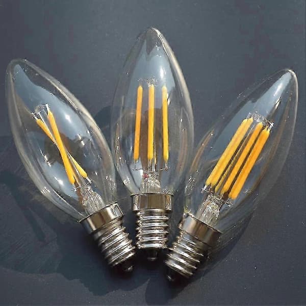 3 x C35 220V E14 Base 4W LED Energibesparende Dæmpbare Filament Lyspærer[D]