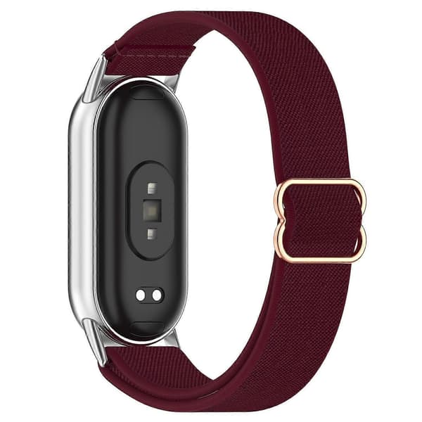 Smart Klockarmband för Xiaomi Smart Band 9/9 NFC/8/8 NFC Nylon Elastisk Flätad Rem[D] Multicolor Wine Red