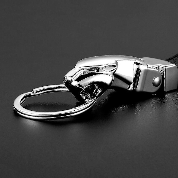 Bil Luksus Leopard Hode Ekte Lær Nøkkelring Nøkkelringer Holder Metall Nøkkelringer For Jaguar F-pace Xj Xe Xf Xj F-type E-pace-God