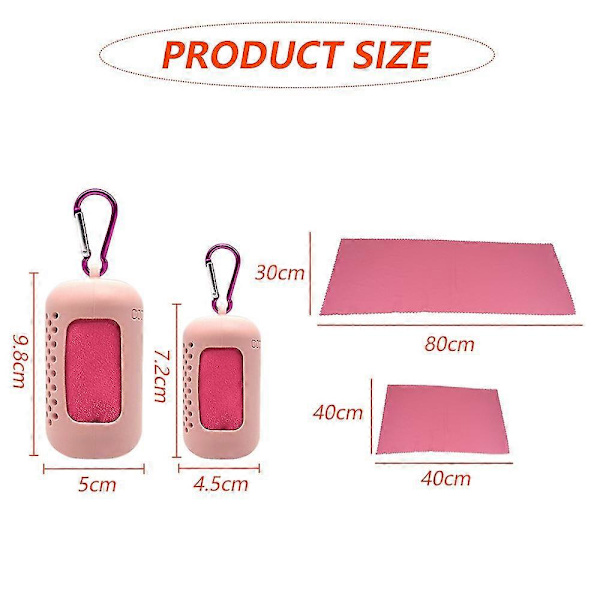 2-pack Kylhandduk, Kylhandduk, Mikrofiberhanddukar Snabbtorkande Resehandduk För Fitness Gym Yoga Och Utomhussporter FP[D] Pink