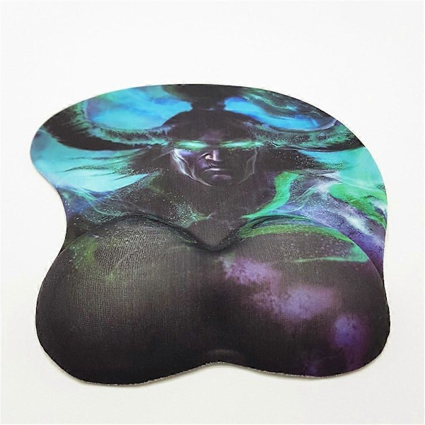 WOW Sylvanas 3D Musmåtte med Silikon Gel Håndledsstøtte Anime Gaming Musmåtter Lycra Hud (MP0036) MP0035