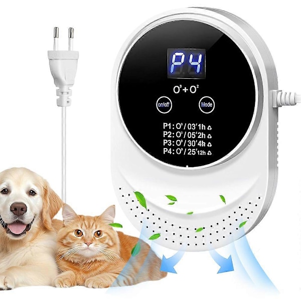 Ozon luftrenser, 5W, 150mg/t, til områder op til 30 kvm, 99% sterilisering og deodorisering, 4 driftstilstande, LCD, mini ozongenerator a[D]