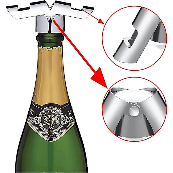 2 pakker Champagneflaskeprop Rustfrit stål Champagneprop Rustfrit