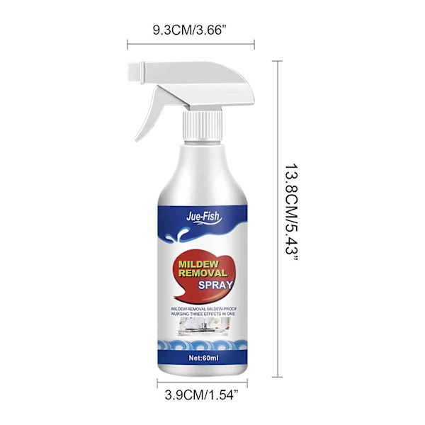 Veggsoppfjerner Husholdningsrengjøringsverktøy Veggsoppfjerner, Husholdningssoppfjerner Sprayrens 60ml L  [kk] Free Size White