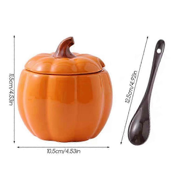Keramisk Pumpa Burk med Lock Multifunktionell för Desserter[D]