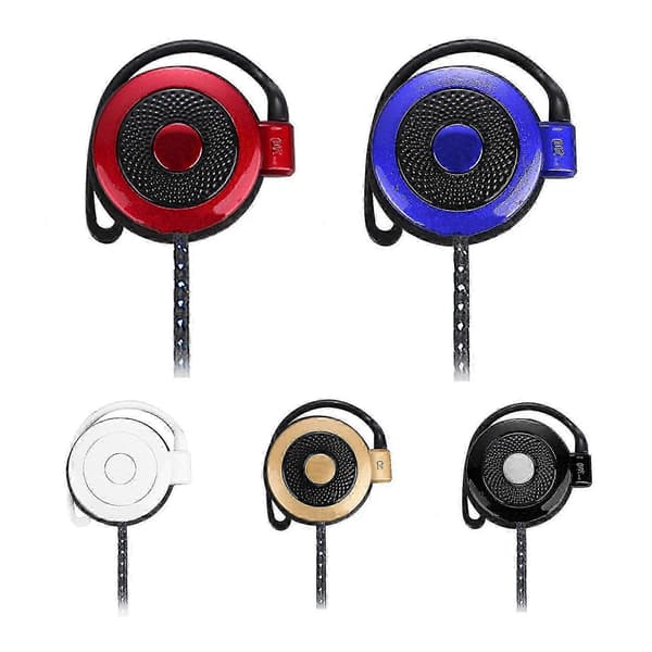 Universal Bærbar Ørekrog Kablet Øretelefon Headset med Mikrofon 3,5 mm Jack[D] Black