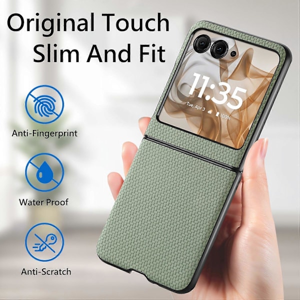 Mobilfodral i kolfiberstruktur för Motorola Razr 50 Green
