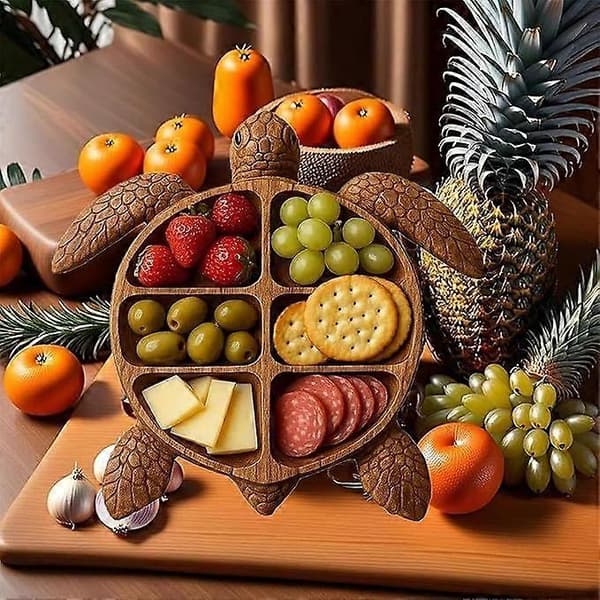 Sköldpadda Charkbricka, Havstema Ost- och Brödbräda, Nyhet Serveringsbricka för Ost Kött Frukt, Djurdesign Trä Servi[D] 1pc