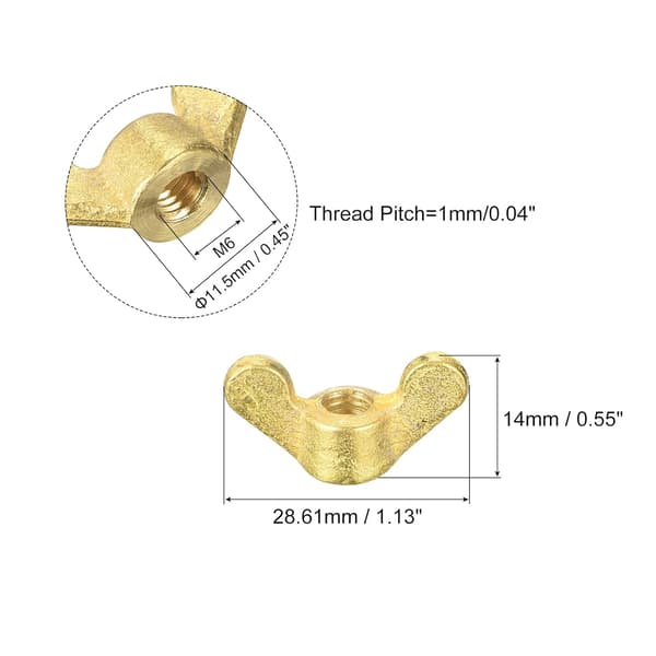 Fjärilsmutter Håndstrammefester for Møbler, Maskiner, Elektronikk (12 stk.)[D]