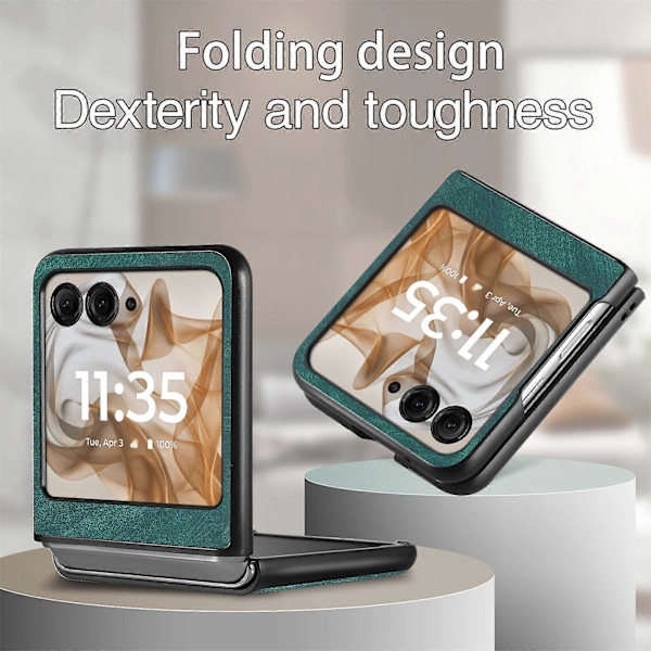 Lærveske for Motorola Razr 50 Green