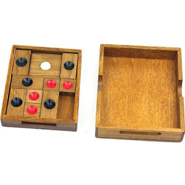 Liukupeli - 11,5x9,5x2,3CM - Heijastuspeli - Pulmapeli - Kärsivällisyyspeli - Puinen logiikkapeli