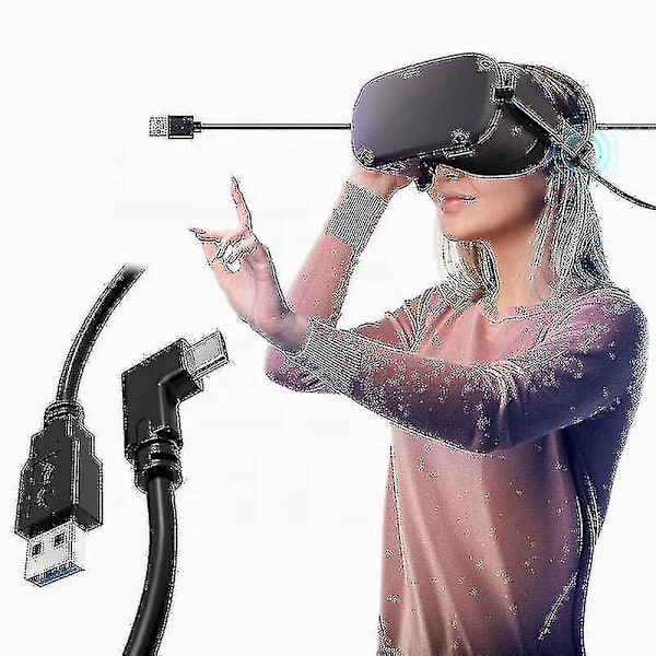 Oculus Link -virtuaalitodellisuuskuulokkeiden kaapeli Quest 2 ja Quest 5 M:lle (16 jalkaa) PC VR