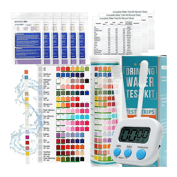 17 i 1 Drikkervands Test Kit 138P 125 Vandkvalitet Teststrimler 6 E. coli Teststrimler kompatibel Bly Ir-B13