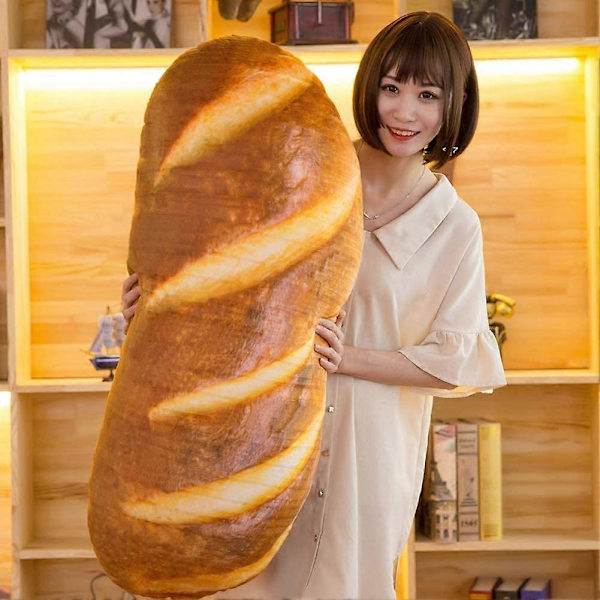 3D Realistisk Brød Plys Pute, Myk Smørbrød Brød Mat Pute Lumbar Pute Fyllt Leke