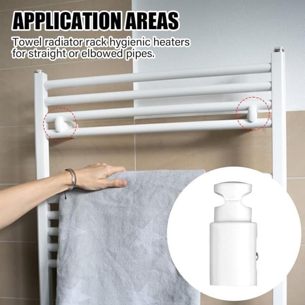 Fäste för badrumsradiator, fäste för handdukstork, 3-pack Noir 0.05