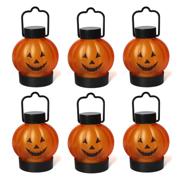 6-pak Halloween LED Natlys Halloween Græskarlys Batteri