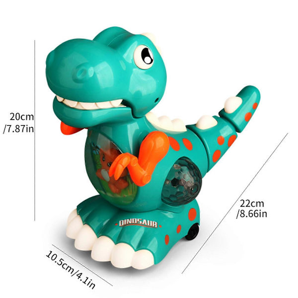 Ny Ankomst Baby Leksaker Krypande Gående Dinosaurieleksaker Med Musikaliska Ljusleksaker för 1 2 3 År Gamla Pojkar Och Flickor Baby Sensoriska Leksaker[D] Green