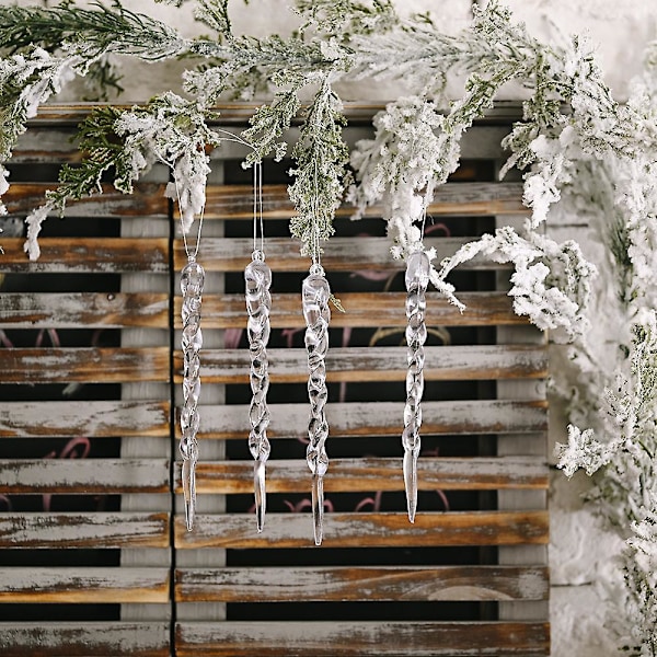 12 stk Juletrær Icicle Hengende Ornament Xmas Hjem Fest Dekor Rekvisitter