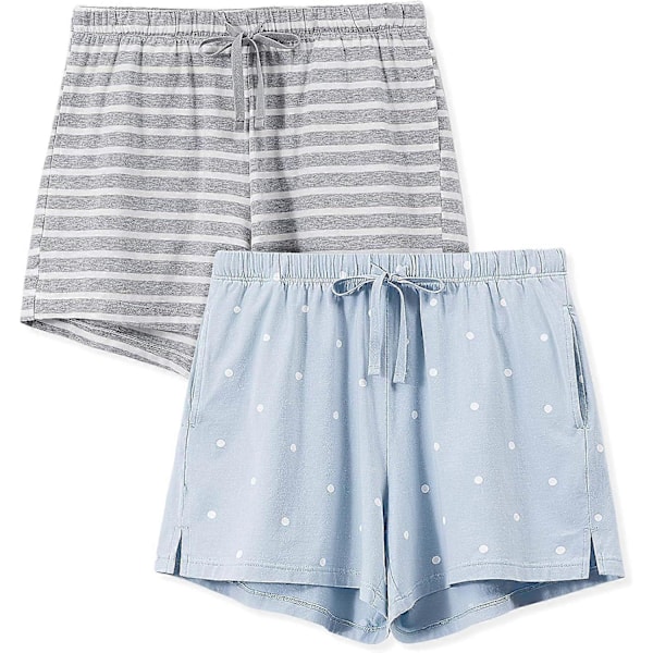 Pyjamasshorts för kvinnor 2-pack Sovshorts för kvinnor Lounge Shorts Dam Sovshorts[D]
