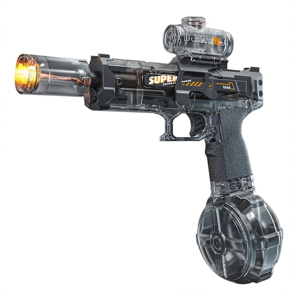 Elektrisk vattenpistol lång räckvidd automatisk vattenpistol med belysning vattenblästrar för barn vuxna[D] Grey