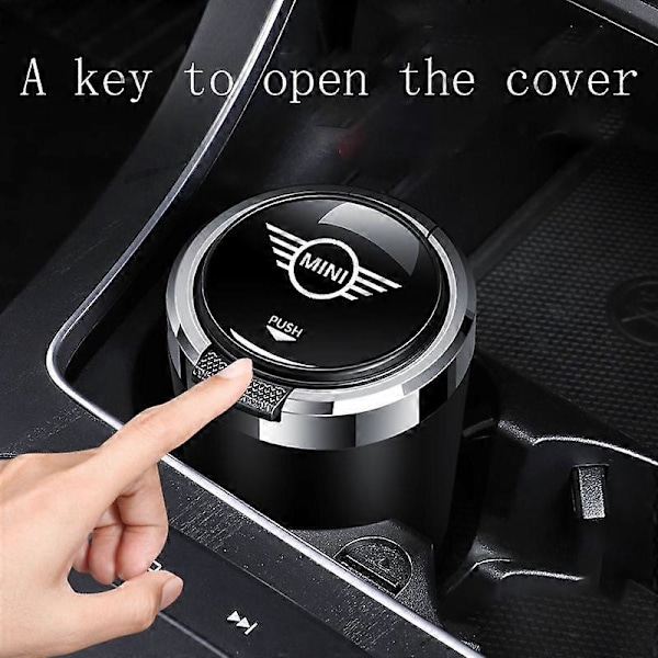 Askebægre egnet til Mini Cooper Countryman WORKS R55 R56 R60 F54 F55 F56 et-tryks åbent låg multifunktionelt bilaskebæger interiørdele[D] Red