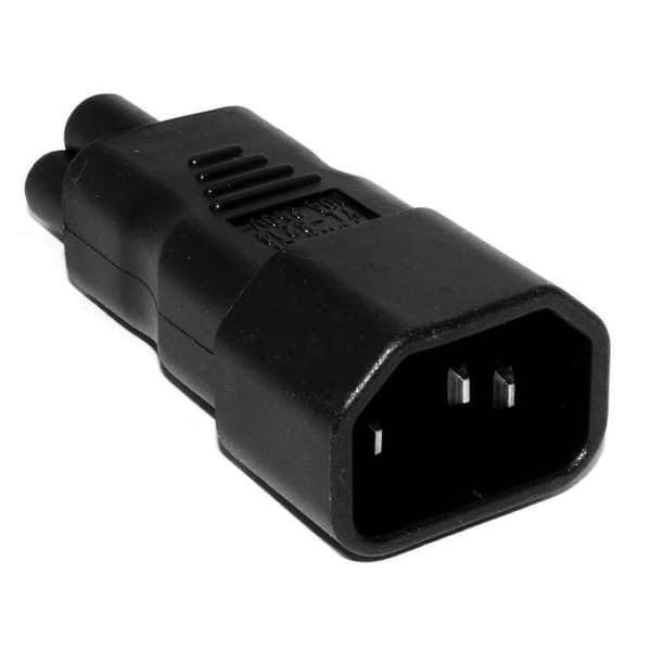 2X PDU UPS C14 til C5, IEC320 C13/C14 til C5/C6 Strømkabeladapter for PC Bærbar PC Strømforsyning [D] Black