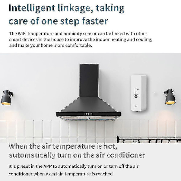 1x Tuya Wifi Temperatur- og Luftfugtighedssensor Indendørs Termometer Hygrometer -GSL