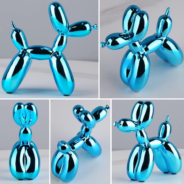 Skinnende elektroplettert ballonghundfigur, samlekunst [D]