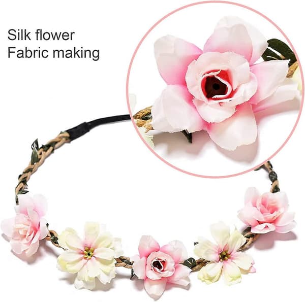 6 farger kunstig blomsterhårkrone krans dame blomsterhodeplagg 6 stk[D]