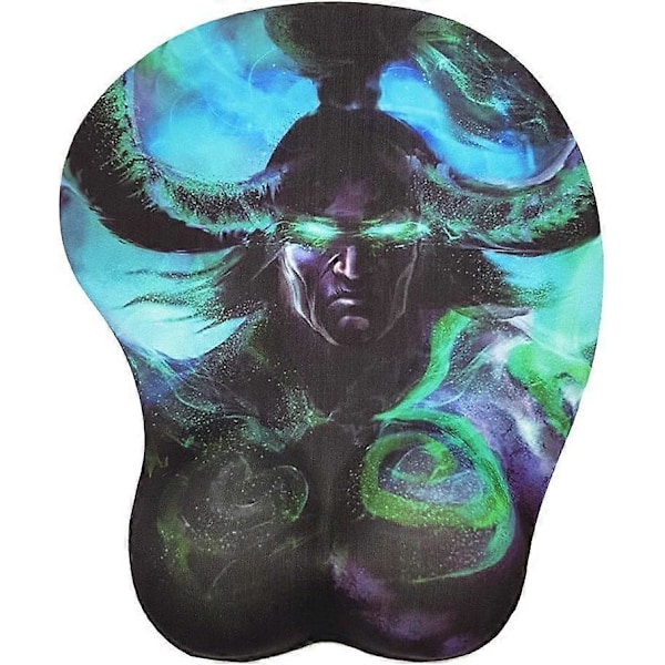 WOW Sylvanas 3D Musmåtte med Silikon Gel Håndledsstøtte Anime Gaming Musmåtter Lycra Hud (MP0036) MP0035