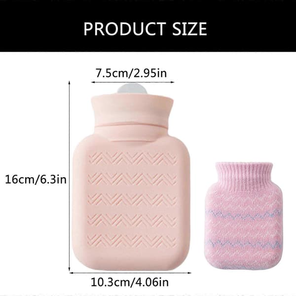Mini Vattenflaska 300ml Från Hållbarhet Silikon Med Överdrag Perfekt För Smärtlindring Flickpresent[D] Pink