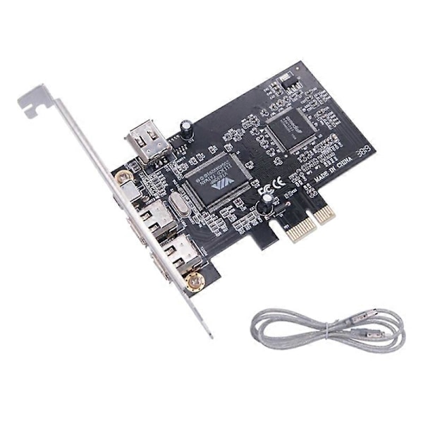 VT6308P PCIe Videoupptagningskort Firewire-kort 3x 1394A /+4-stifts högtransmissionskit 3 1394A