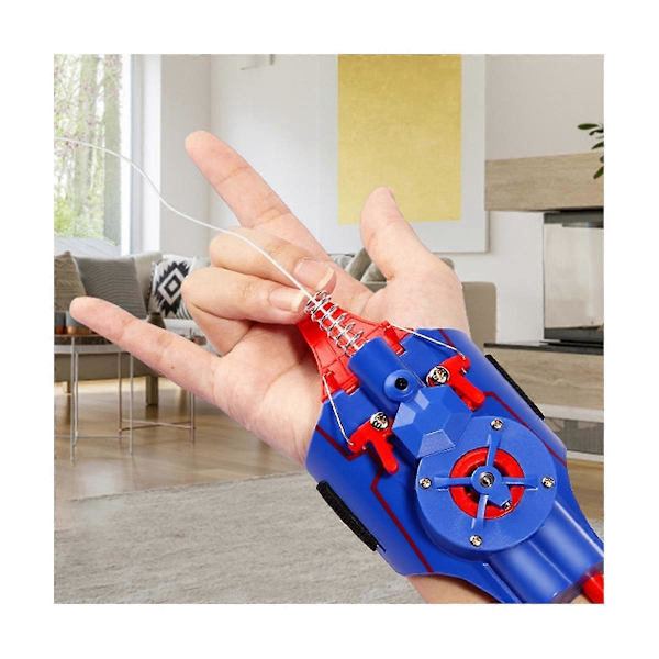 Spider Silk Launcher Web Shooters Håndleds Launcher Legetøj Shooters Cosplay Enhed Legetøj til Børn Gave[D] Blue Rechargeable
