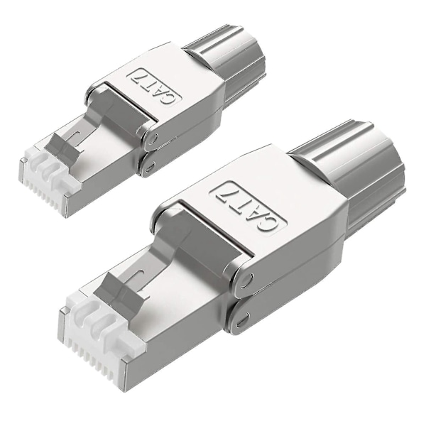 2 stk. kompatible med Rj45 Cat7 stik, værktøjsfrie afskærmede modulære netværksstik, kompatible med installation Ca