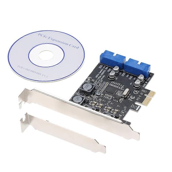PCI-E USB3.0 Express-kort 4 portar Extern dubbel 19/20-stifts frontanslutningskort[D]