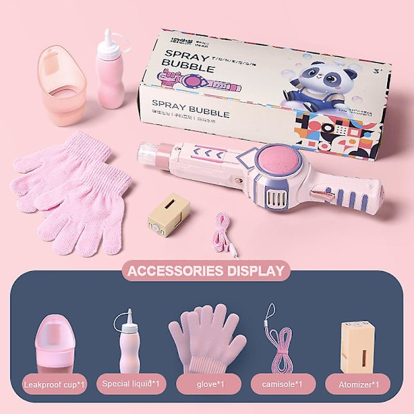 Elastisk Smog Boblemaskine Bobleblæser Sundt Smog Boblelegetøj til Børn[D] Pink Magic Wand