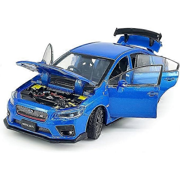 2016 Impreza WRX STI S207 Diecast Modellbilar Racing Sportleksak 1/32 Skala Metall Barn Diecast Fordon med Ljus, 4 Dörrar Öppnas, Huv & Bagageutrymme