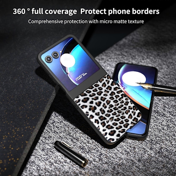 Telefonhus til Motorola Razr 50 Silver Leopard
