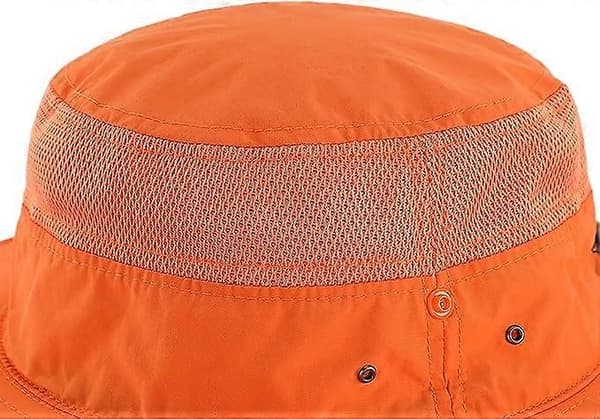 Udendørs Mesh Solhat Bred Skygge UV Solbeskyttelse Hat Fiske Vandrehat, Orange[D]