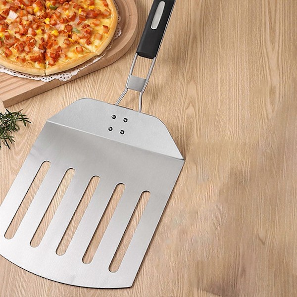 Kök Rostfritt Stål 430 Tårtspatel Pizzaspade Vikbar Trattspatel Rostfritt Stål PIZZE SPATULA[D]