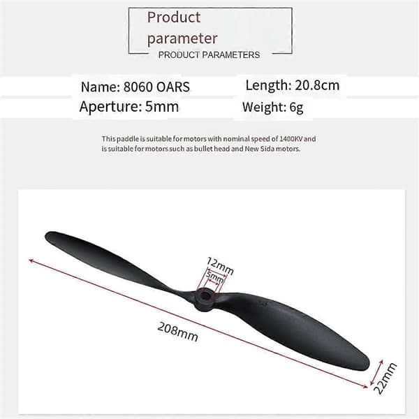 8060 Propell Egnet for Fjernkontroll Fly Quadcopter Fjernkontroll Fly Propellblader[D] Black