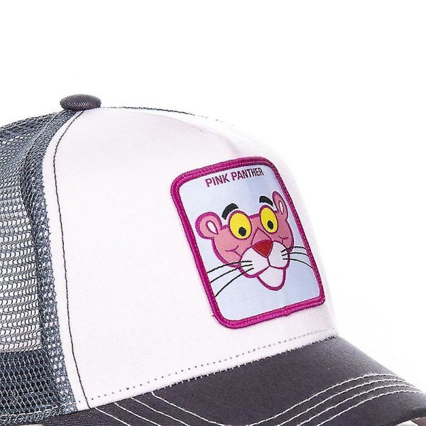 Rosa Pantern Mesh Cap Anime Patch Baseball Cap Buu Trucker Dad Hat Snapback Sommar Andningsbar Utomhus Fritidskepsar [kk]